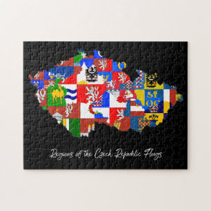 Czech Republic Regions Flags Map, Educational Jigsaw Puzzle