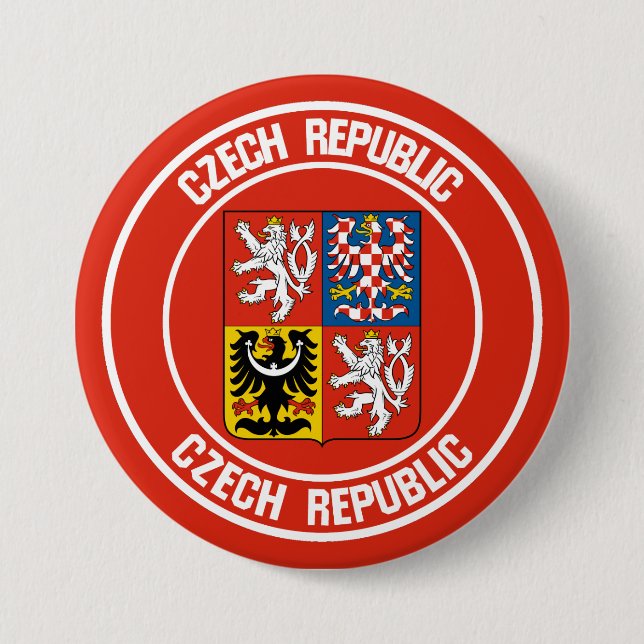 Czech Republic Round Emblem 7.5 Cm Round Badge (Front)