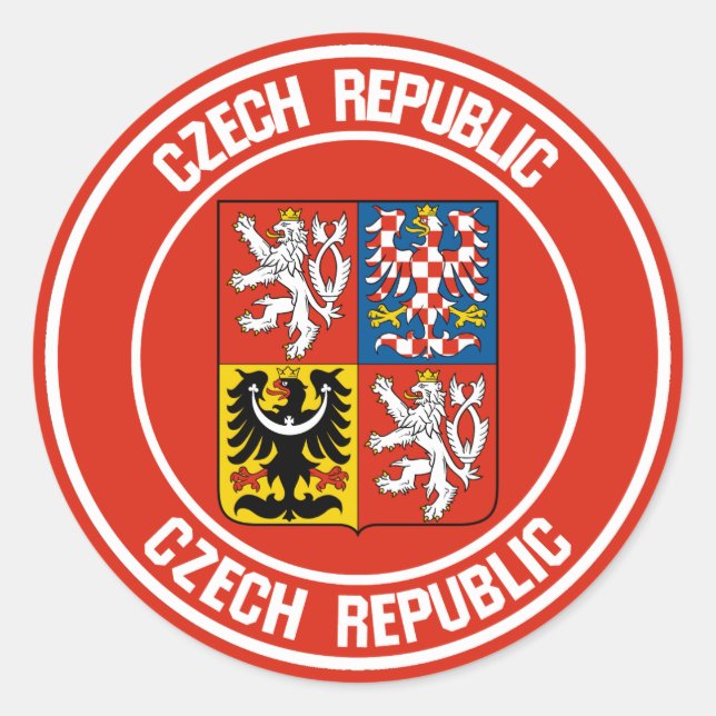 Czech Republic Round Emblem Classic Round Sticker (Front)