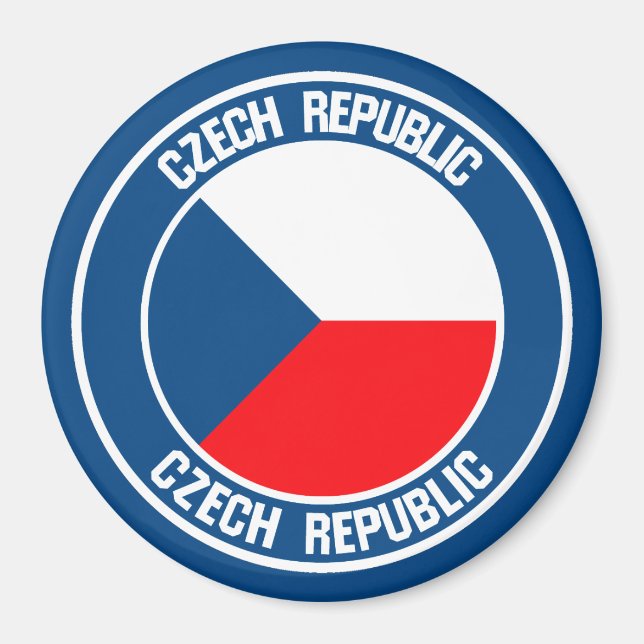 Czech Republic Round Emblem Magnet (Front)
