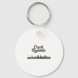 Czech Republic Skyline Travel Vacation Outfits Key Ring