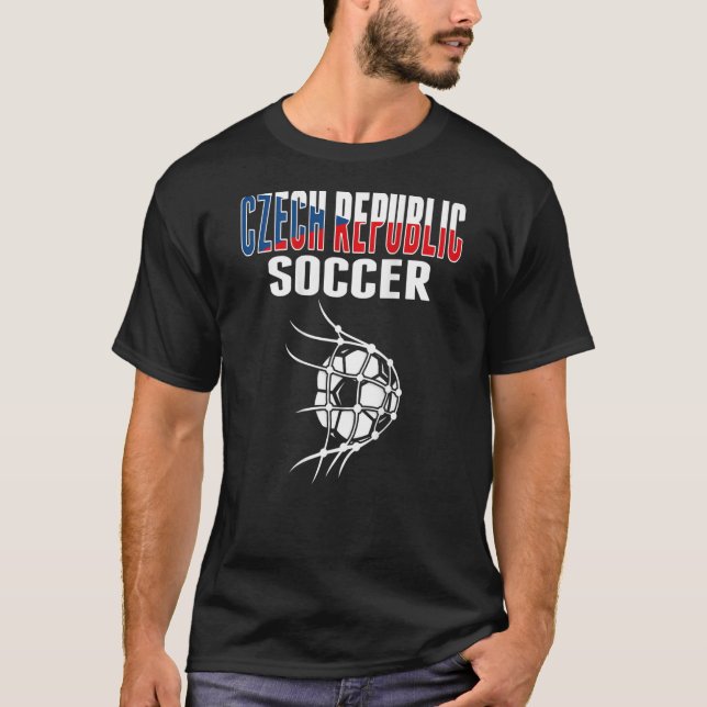 Czech Republic Soccer Ball In Net Czech Football S T-Shirt (Front)