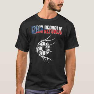 Czech Republic Soccer Ball In Net  Support Czech F T-Shirt