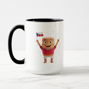 Czech Republic Soccer Mug - Funny Cinnamon Roll 