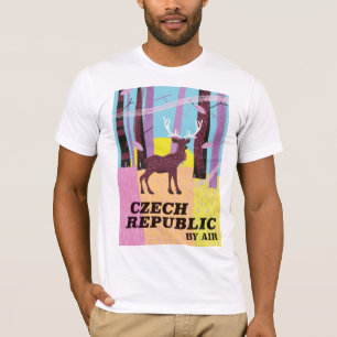 Czech Republic Vintage Deer Travel poster T-Shirt