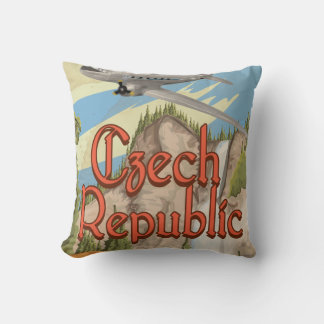 Czech Republic Vintage Travel Poster Cushion