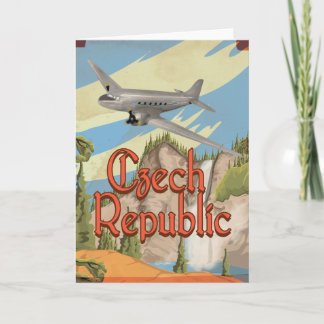 Czech Republic Vintage Travel Poster Holiday Card