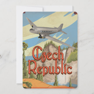 Czech Republic Vintage Travel Poster Invitation