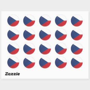 Czech  Round Icon Flag Classic Round Sticker