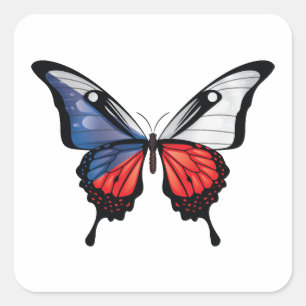 Czech Swallowtail Butterfly Flag Sticker