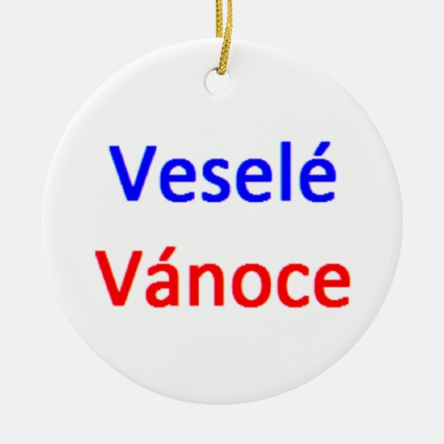 czech vesele vanoce ceramic tree decoration (Front)