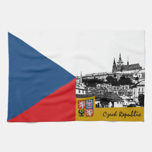 Czechia cooking, Czech Flag, Prague chefs Tea Towel