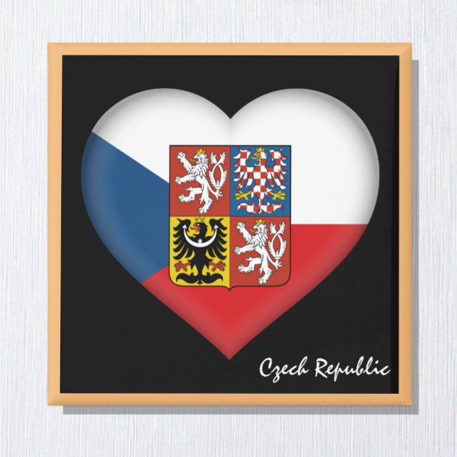 Czechia flag & Czech Heart, Czech Republic /sports Magnet (Creator Uploaded)