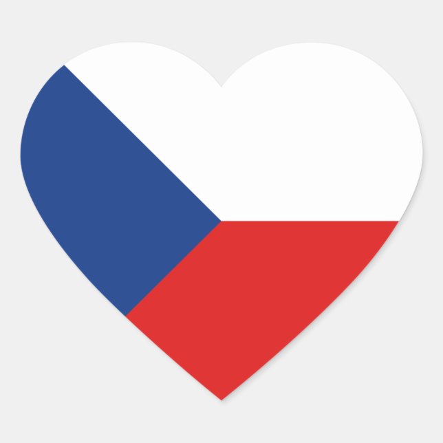 Czechia Flag Heart Sticker (Front)