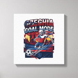 Czechia Goal Mode Skeleton Striker Nations Streetw Canvas Print