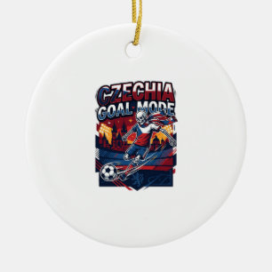 Czechia Goal Mode Skeleton Striker Nations Streetw Ceramic Tree Decoration