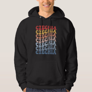 Czechia Groovy Retro Czech Hoodie