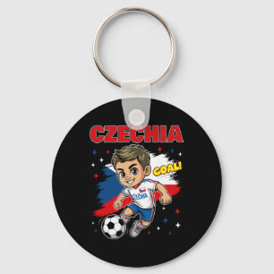 Czechia Kid Goal Cartoon Czech Republic Flag For B Key Ring