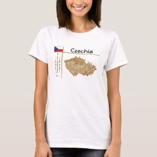 Czechia Map + Flag + Title T-Shirt