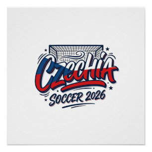 Czechia Soccer 2026 Soccer Bold Country Typography Poster