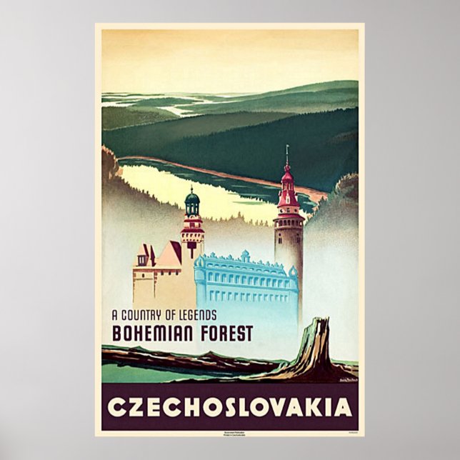 Czechoslovakia Bohemian Forest Print (Front)