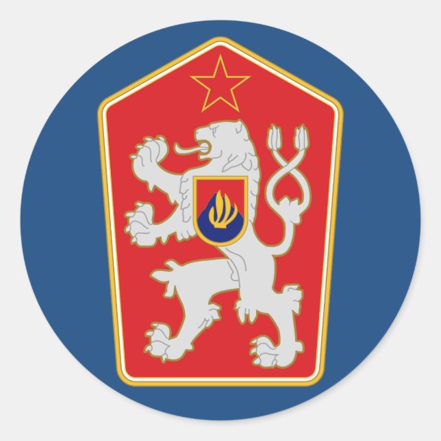 Czechoslovakia - Coat Of Arms (1960–1990) Sticker. Classic Round Sticker (Front)