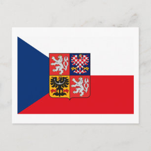 Czechoslovakia Flagw COA Postcard