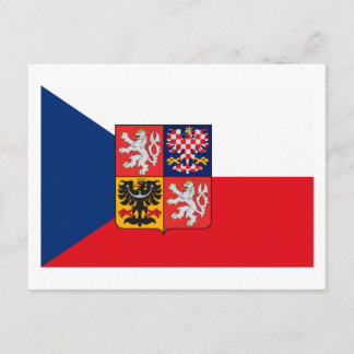 Czechoslovakia Flagw COA Postcard