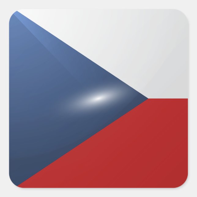 Czechoslovakia square glossy flag sticker (Front)