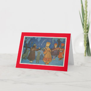 CZECHOSLOVAKIAN CHRISTMAS FOLK ART HOLIDAY CARD