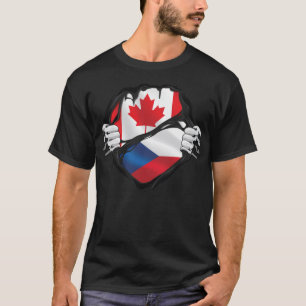 Czechs Canadian Hands Ripped Roots Flag T-Shirt