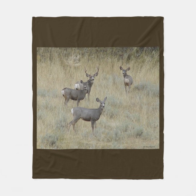 D18 Mule Deer Fleece Blanket (Front)