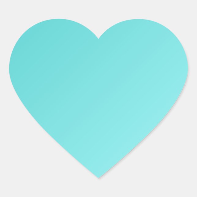 D1 Linear Gradient - Turquoise to Light Cyan Heart Sticker (Front)