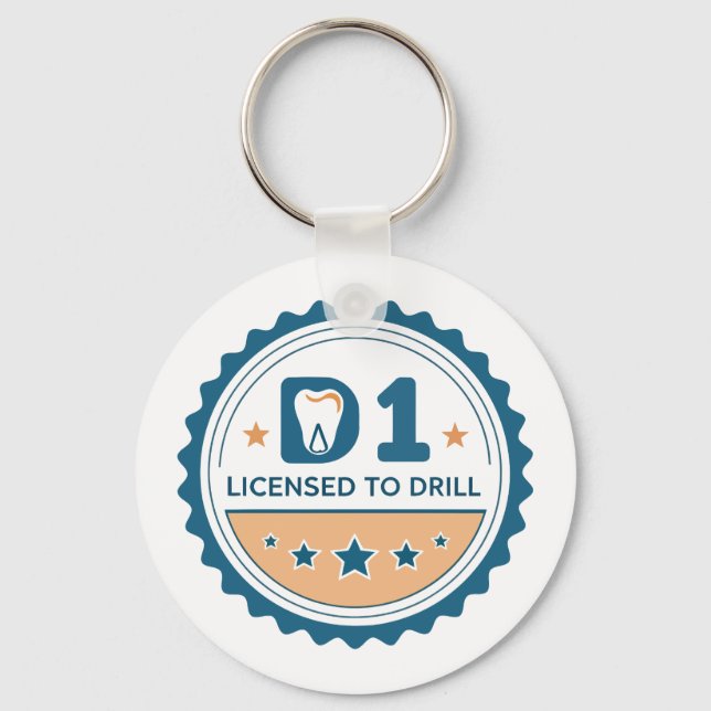 D1 to DDS Dental Student Button Key Ring (Front)