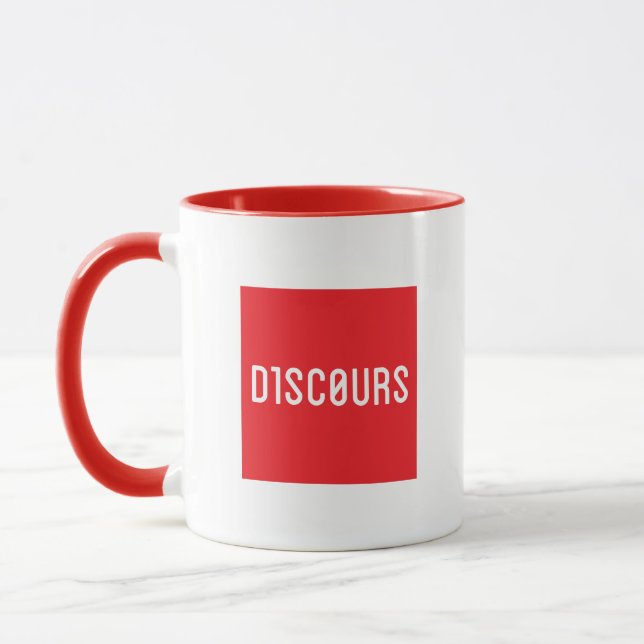 D1SC0URS red logo mug (Left)