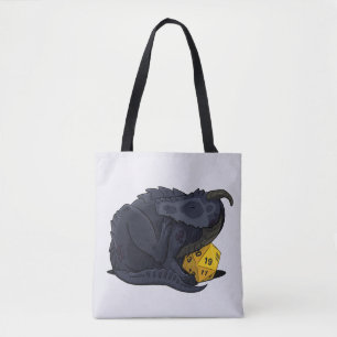 D20 Black Dragon Tote Bag