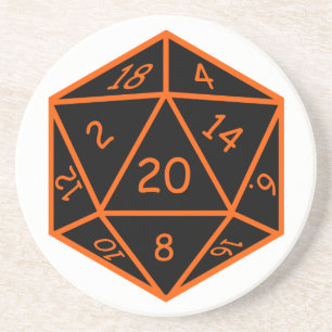 D20 Black & Orange Coaster
