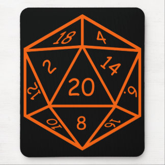 D20 Black & Orange Mouse Mat