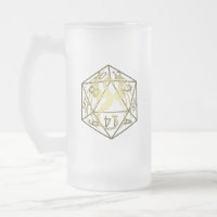 D20 Celtic Dragon DND Frosted Mug