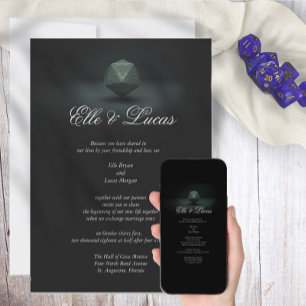 D20 Dark Moth Wedding Invitation