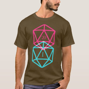 D20 Dice Critical Fail and Natural 20 Tabletop RPG T-Shirt