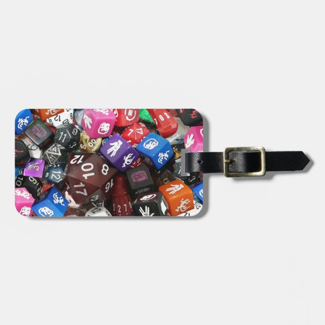 d20 dice luggage tag (Front Horizontal)
