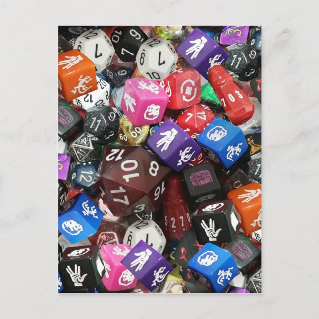 d20 dice postcard (Front)