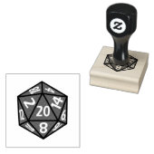 D20 Dice RPG Icon Rubber Stamp (Stamped)