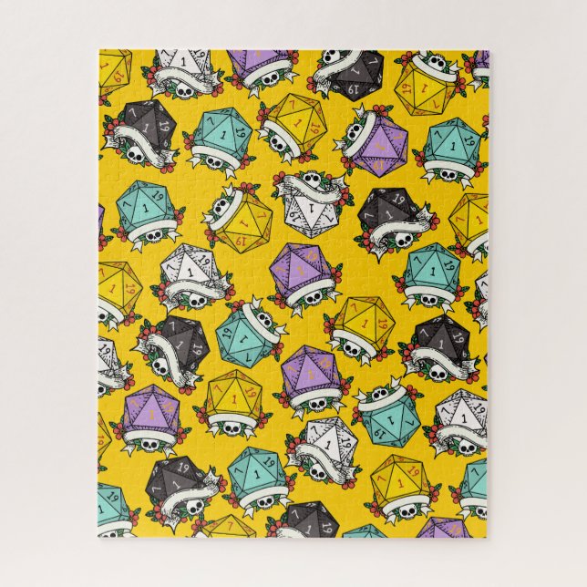 D20 Dice Set Pattern Jigsaw Puzzle (Vertical)