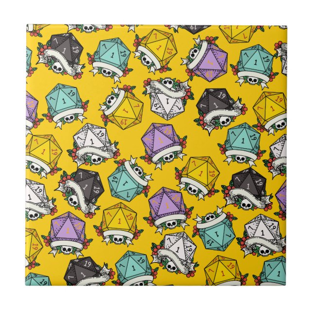 D20 Dice Set Pattern Tile (Front)