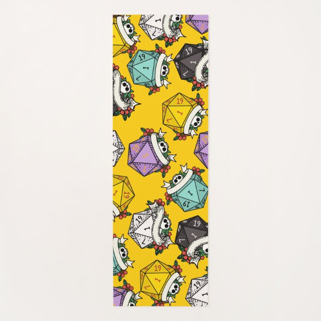 D20 Dice Set Pattern Yoga Mat (Front)