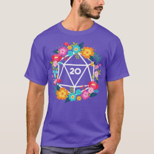 D20 Floral Wreath T-Shirt