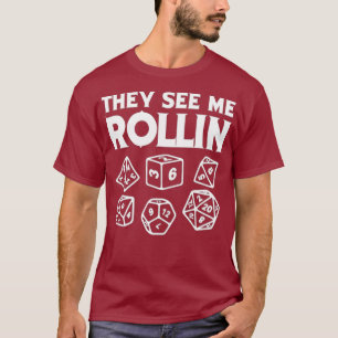 D20 Gaming Fantasy Dragons Tabletop Dice T-Shirt