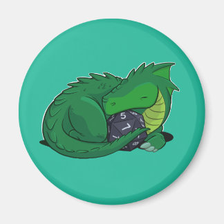 D20 Green Dragon Magnet